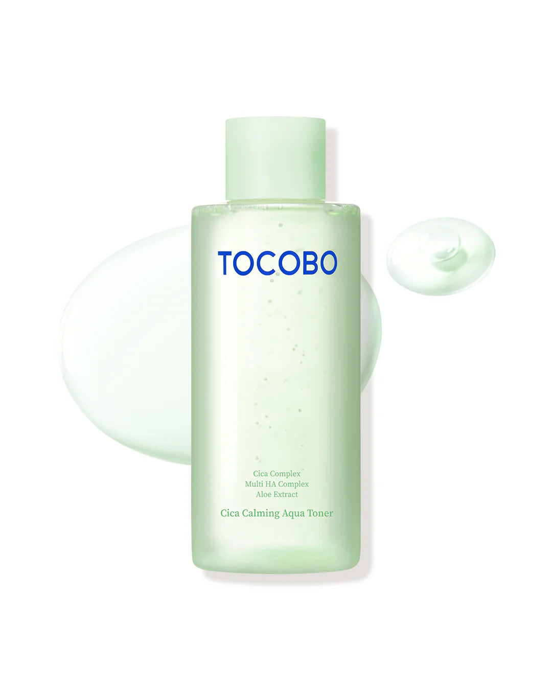 TOCOBO tonerfles met lichtgroene dop en blauw label