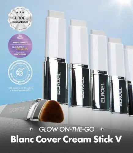 Blanc cover-crèmestiften in witte verpakking met metalen doppen