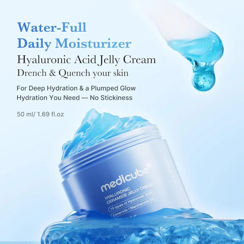 Medicube Hyaluronic Ceramide Jelly Cream 50 ml als dagelijkse hydraterende gelcrème..