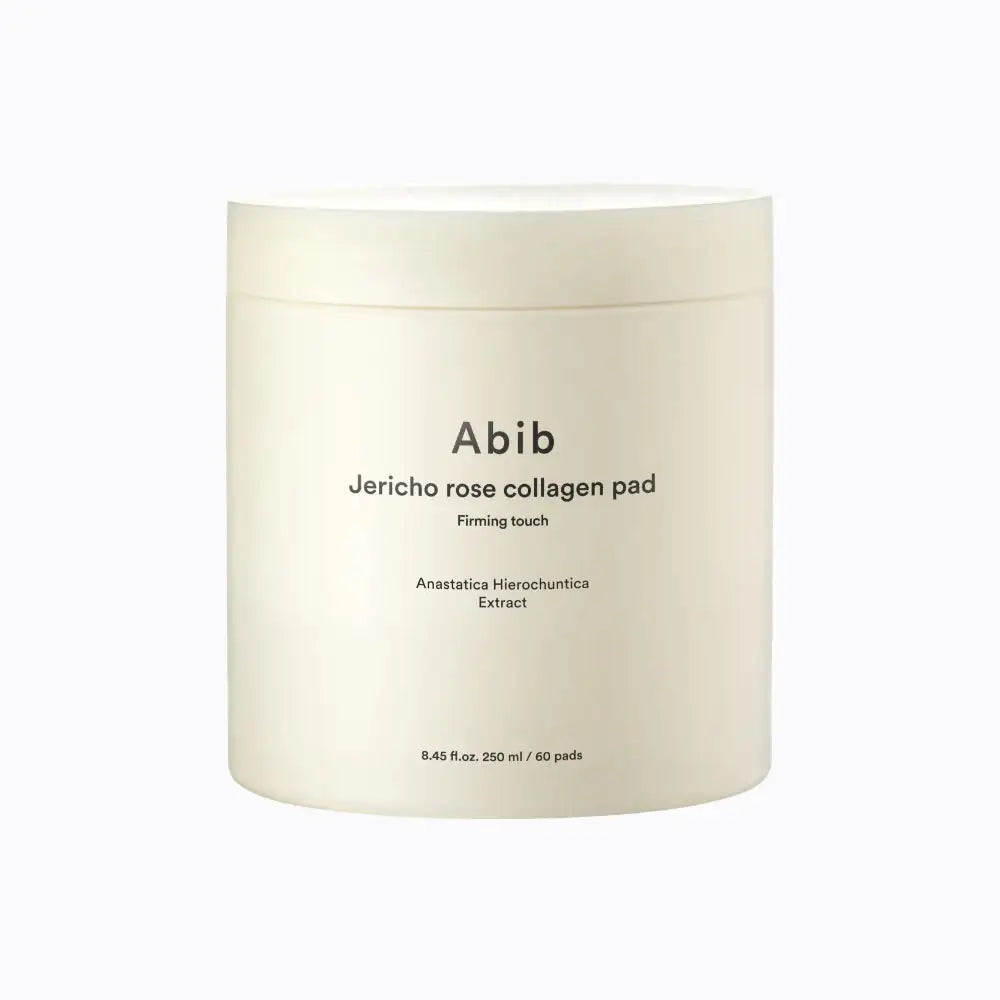Abib Jericho Rose Collagen Pad Firming Touch Abib Jericho rose collageenpad in roomwitte pot met etiket en deksel