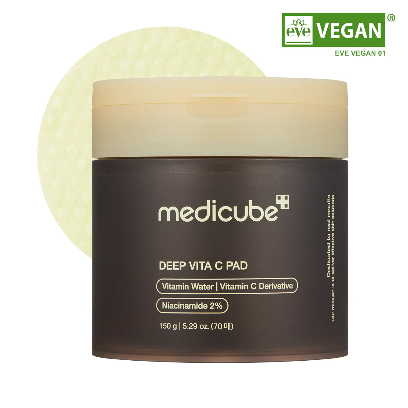 medicube Deep Vita C Pad crèmepot met deksel en etiket