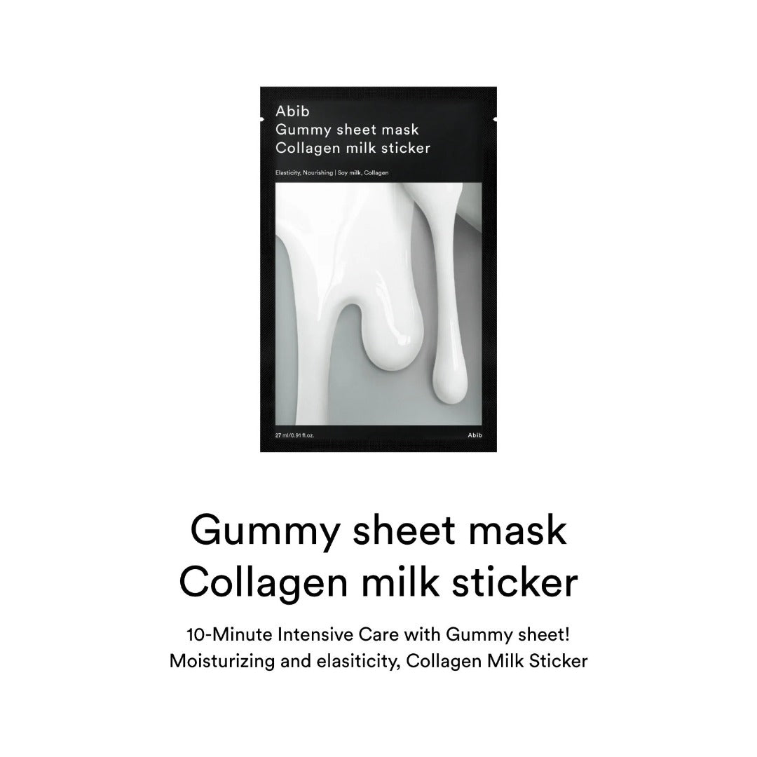 Gummy Sheet Mask Collagen milk sticker