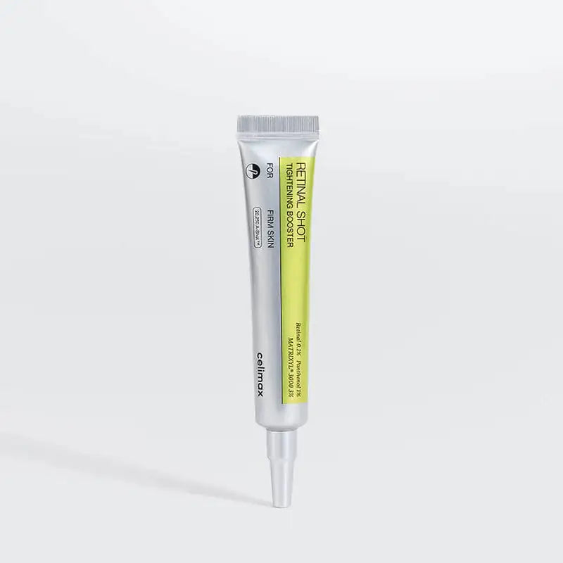 Celimax The A Retinal Shot Tightening Booster The A retinal tightening booster, zilveren tube met geel etiket en dop