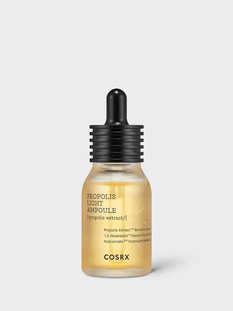 Propolis-lichte ampul in amberkleurig glazen flesje met zwarte pipetdop, COSRX