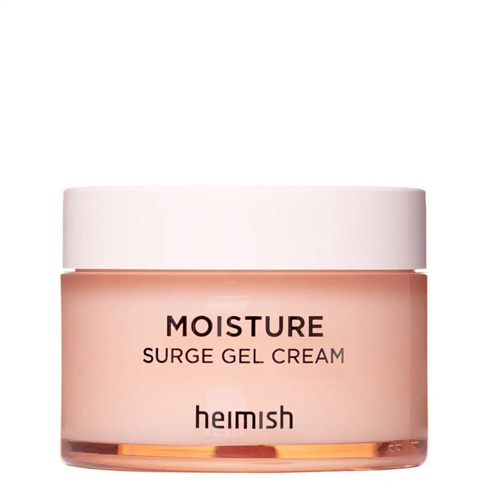 Gelcrème in pot met deksel; 'MOISTURE SURGE GEL CREAM' en heimish.