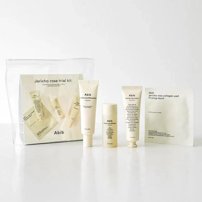 Abib Jericho Rose Trial Kit Gezichtsverzorgings trial kit met tubes en verpakkingen van Abib