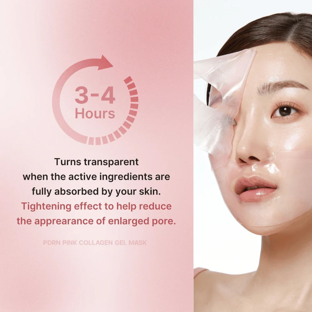 Collageen gelmasker met transparante gel op gezicht