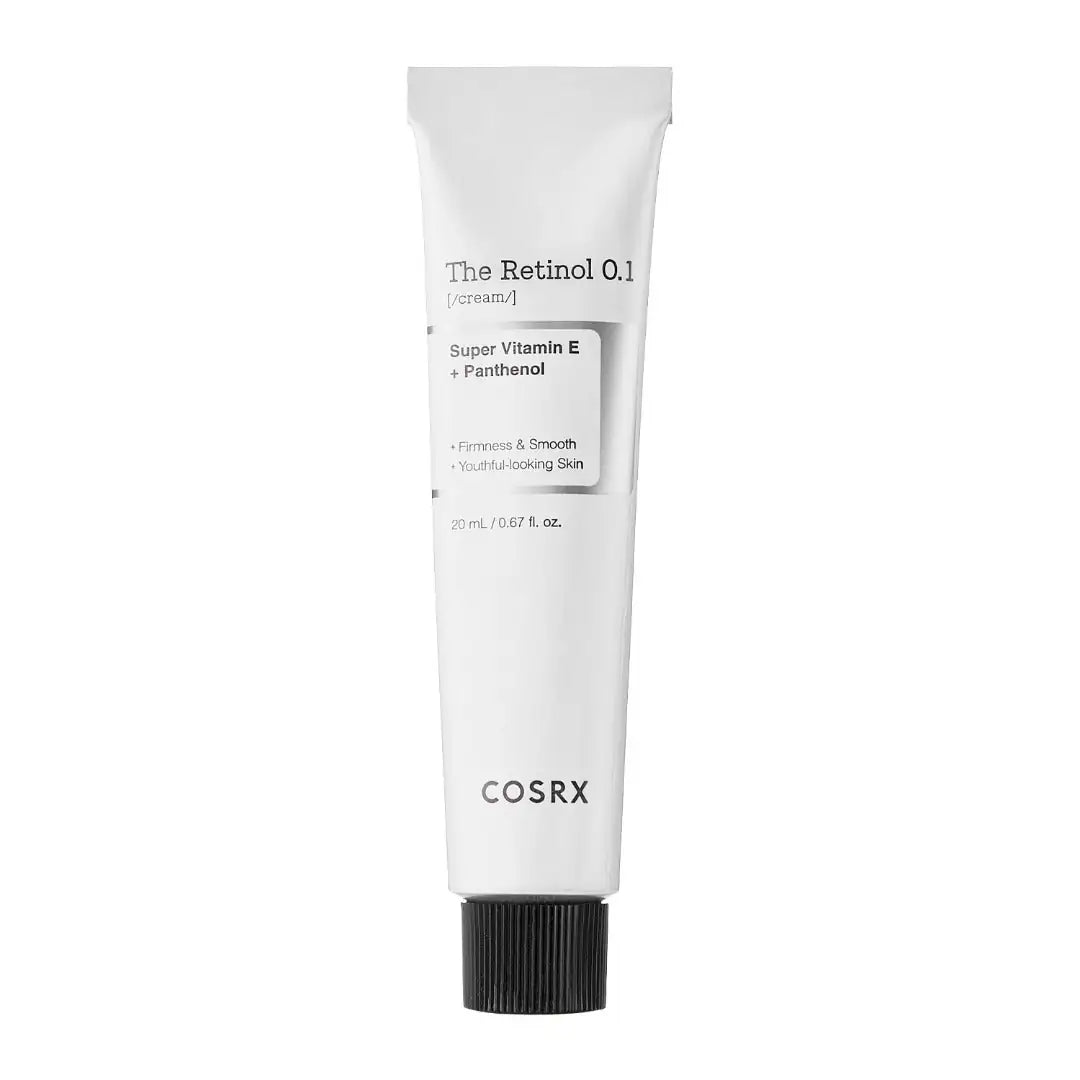COSRX retinolcrème 0,1 in witte tube met zwarte schroefdop