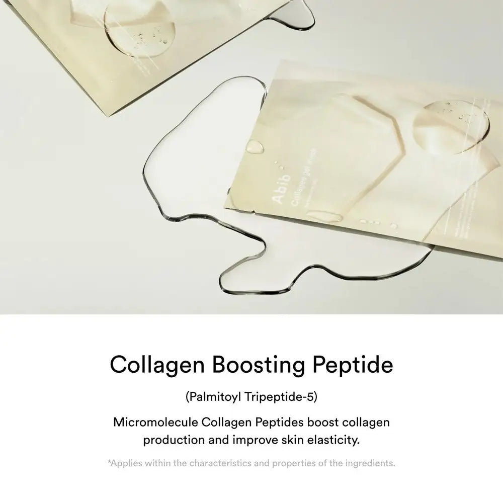 Abib Collagen Gel Mask Jericho Rose Jelly Collageen-gelmasker vel, deels gevouwen in roomwitte zak