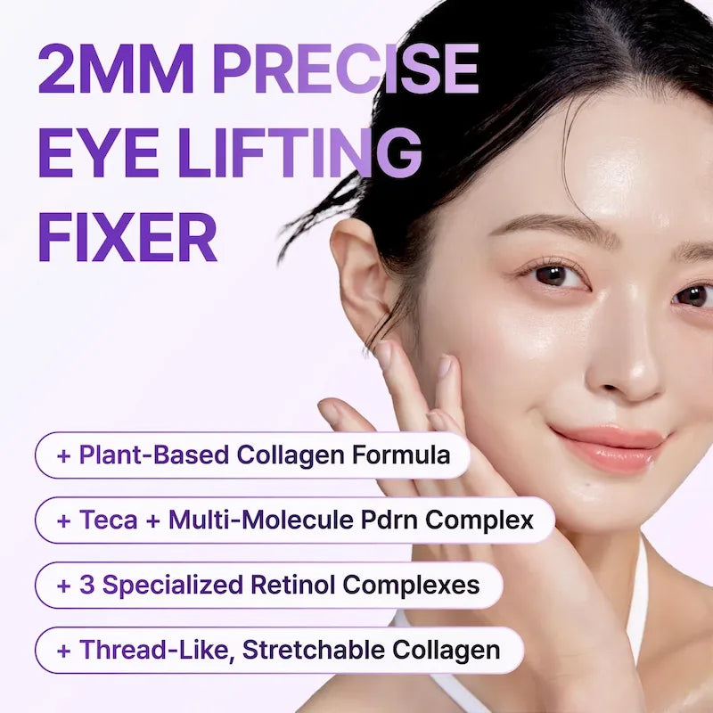 Model met de 360º Shot PDRN Lifting Eye Cream aangebracht rond de oogzone.