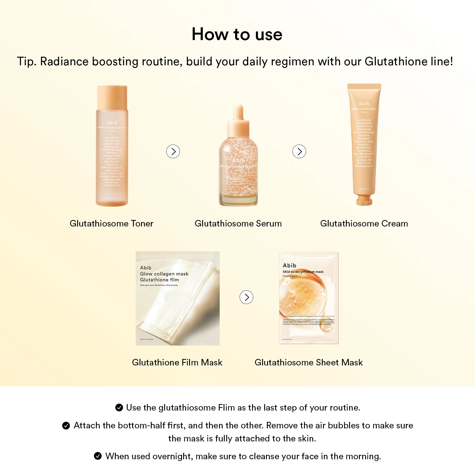 ABIB Glow Collagen Mask Glutathione Film how to use