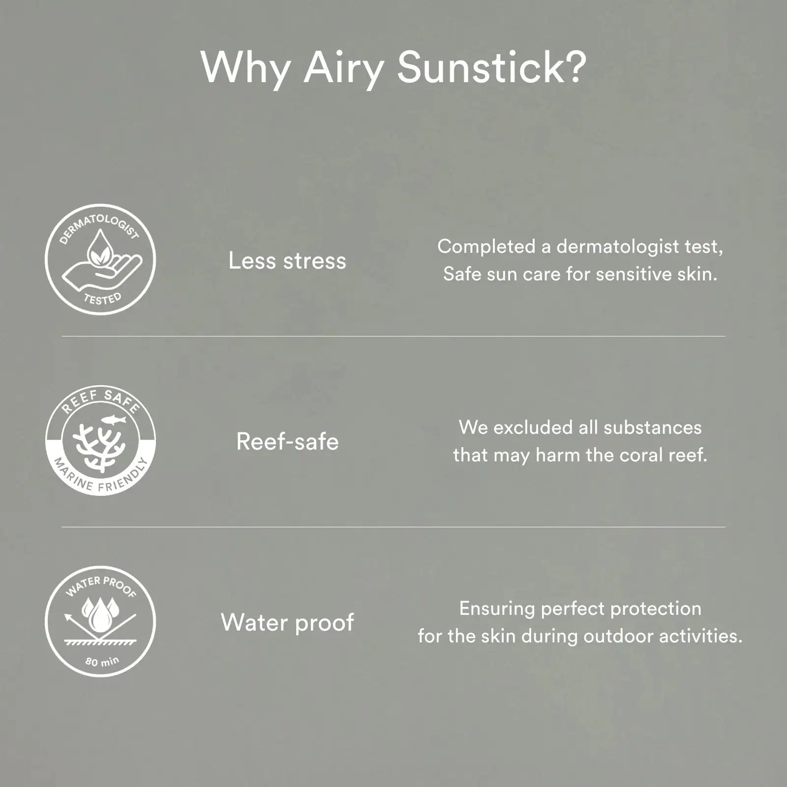 Abib Airy Sunstick Smoothing Bar Zonbeschermingsstick in grijze tinten met opdruk, close-up van de achterzijde