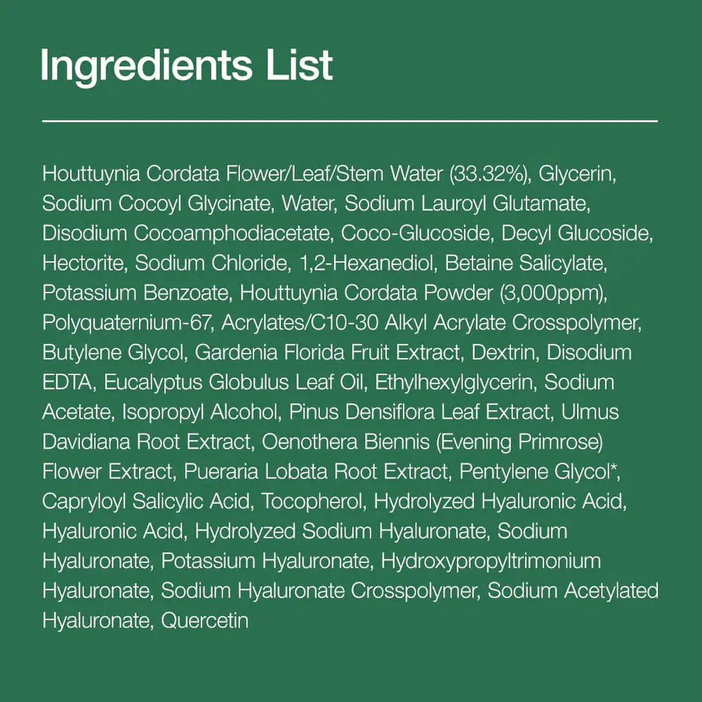 Anua Heartleaf Quercetinol Pore Deep Cleansing Foam Ingrediëntenlijst voor Anua Hartleaf-Quercetinol schuimreiniger
