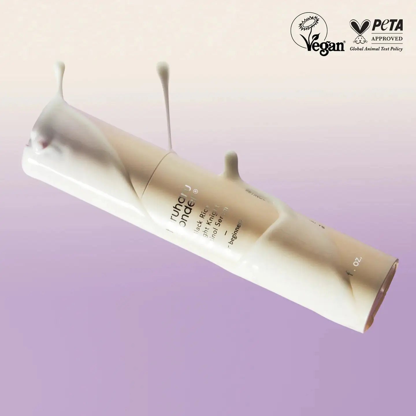 Haruharu WONDER Black Rice Night Knight Retinol Serum Gezichtsserumfles met pompdop en Vegan/PETA-badges