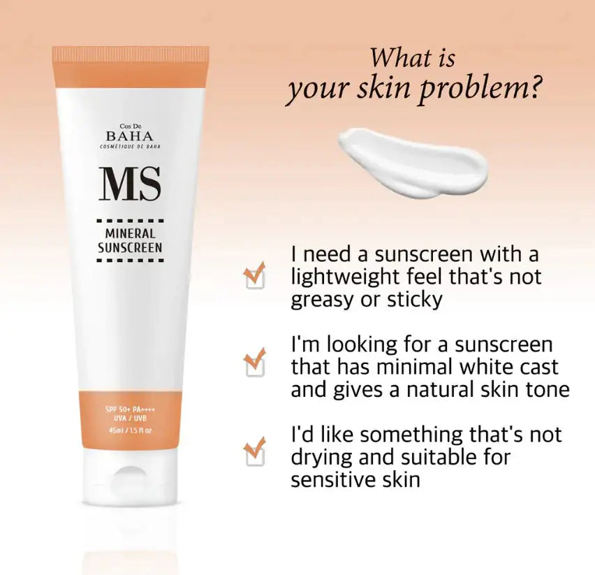 Minerale zonnebrandcrème MS in witte tube met oranje dop