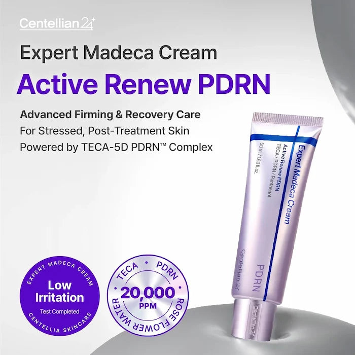 Centellian24 Expert Madeca Cream Active Renew PDRN 50ml – Advanced Firming & Recovery Care voor gestresste en post-treatment huid, met TECA-5D PDRN™ Complex 20.000 ppm en Low Irritation getest"