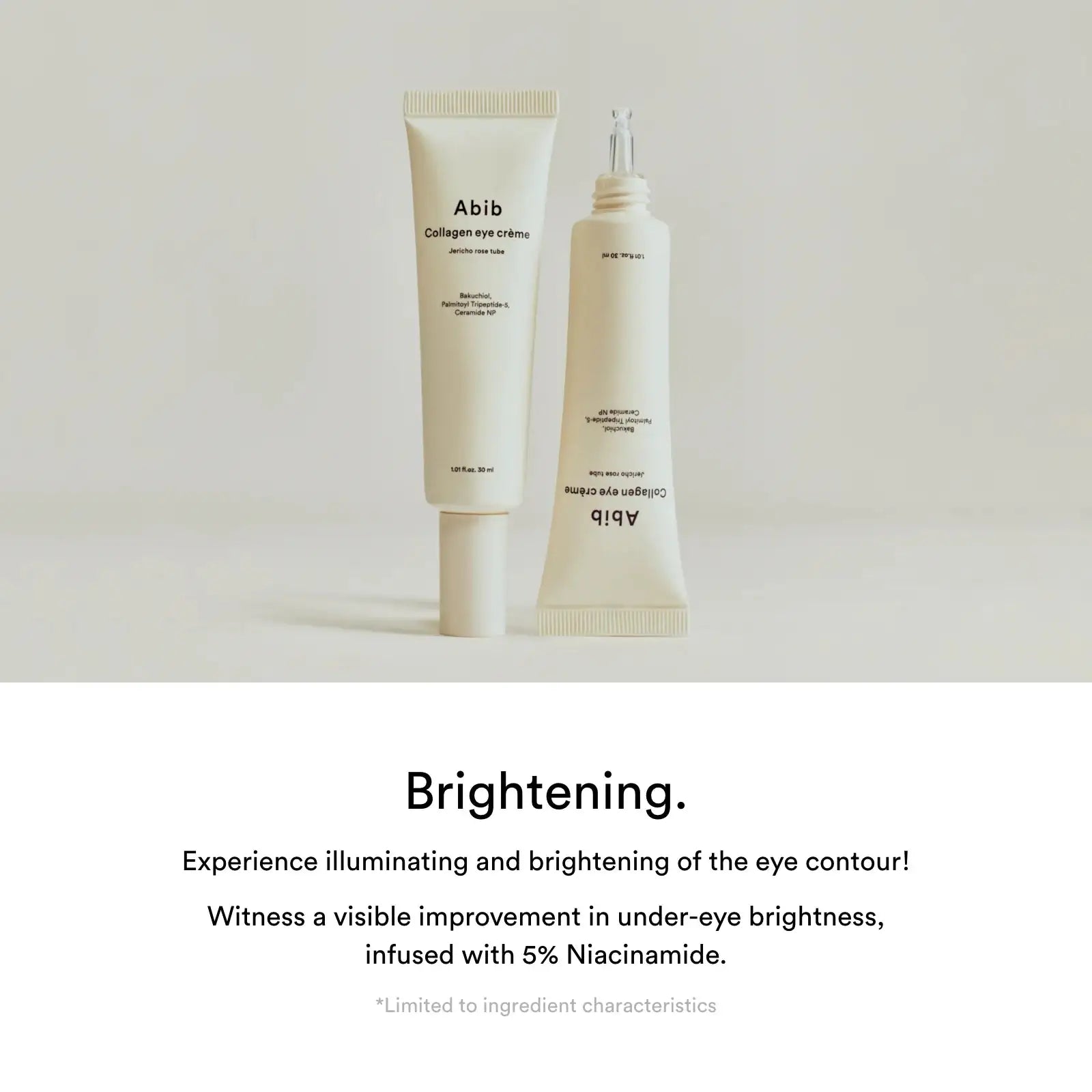 Abib Collagen eye creme Jericho Rose Tube Abib collageen oogcrème tube met kleine bijpassende fles