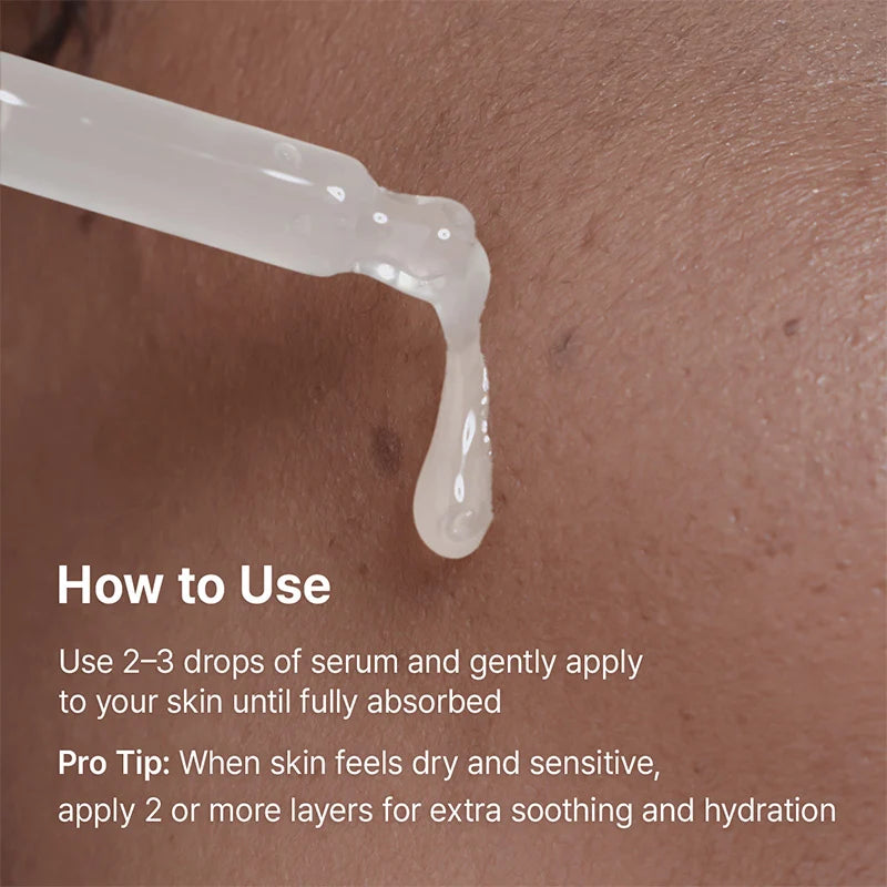 Hoe te gebruiken Dr.Althea 345 Relief Serum wordt met een pipet op de huid aangebracht, met instructies voor het gebruik van twee tot drie druppels.