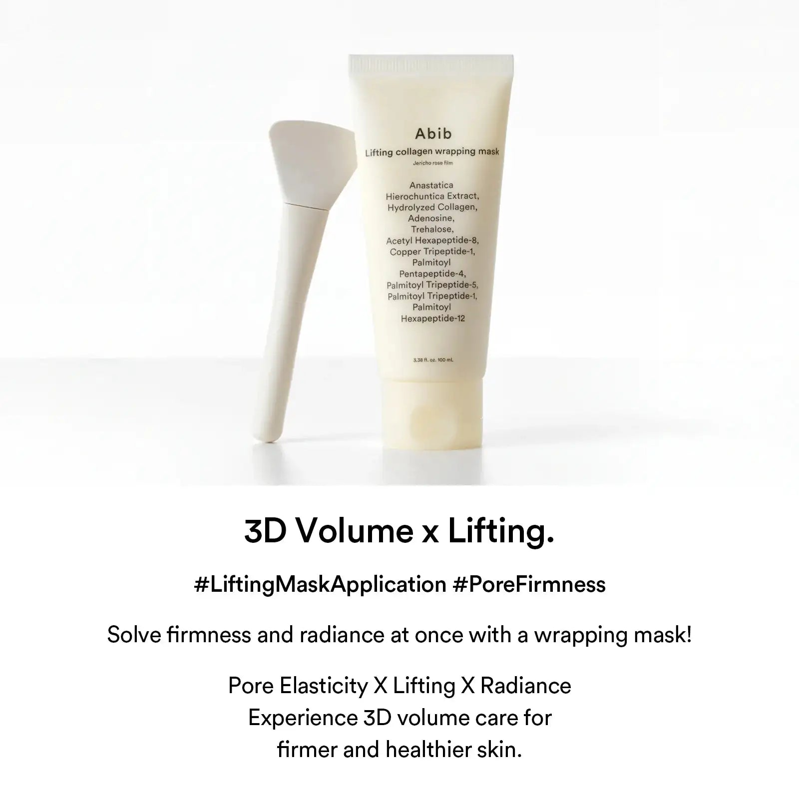 Abib Lifting collagen wrapping mask Jericho rose film Collageen wrappigmasker in tube met applicator, lichtbeige, Abib