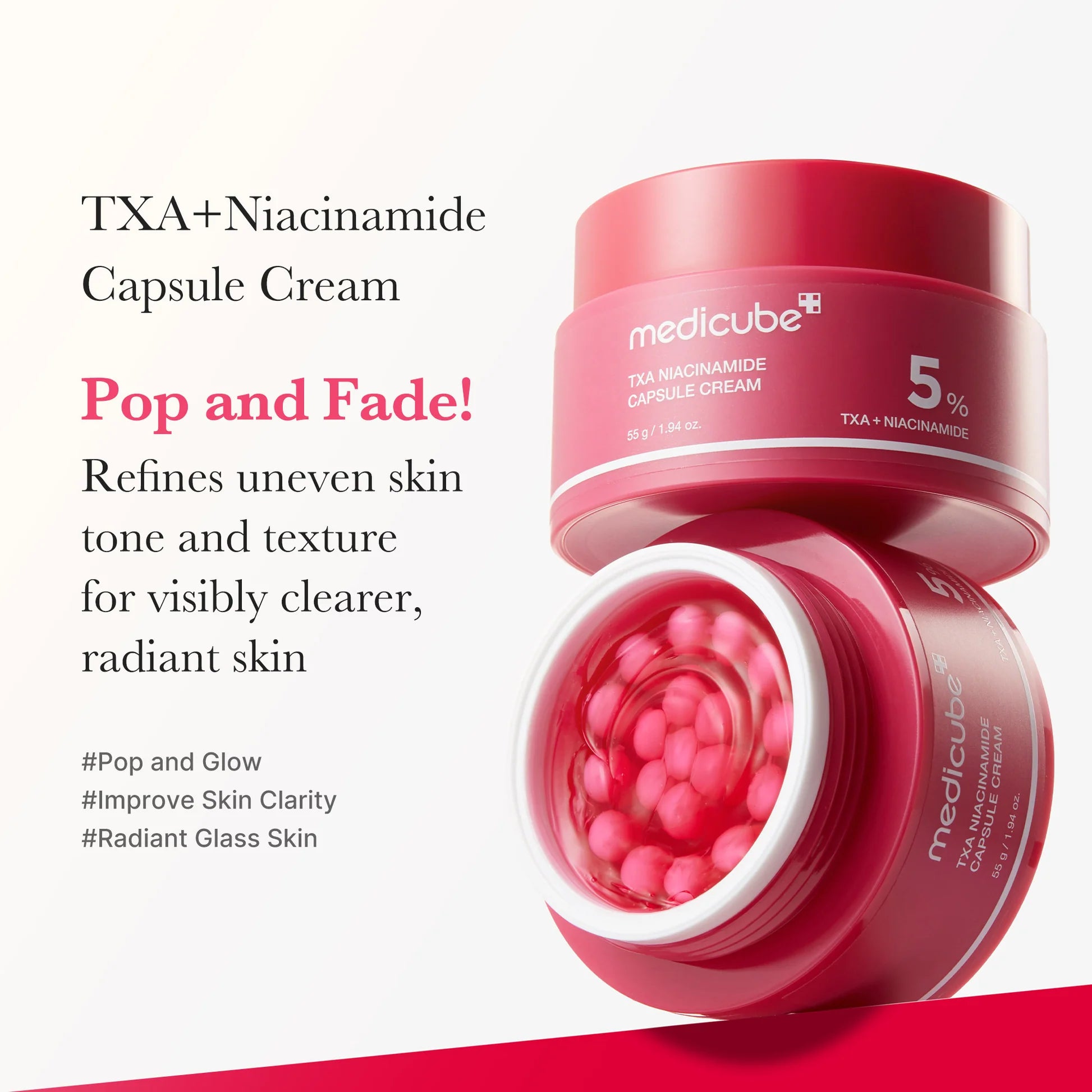 Voorbeeld van stralende huid na gebruik van Medicube TXA Niacinamide Crème