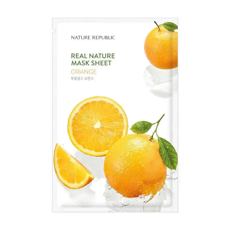 NATURE REPUBLIC mask sheet orange verpakking met sinaasappelillustraties