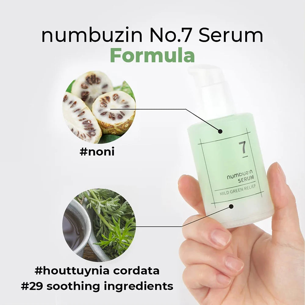 Numbuzin No.7 Mild Green Soothing Serum formula