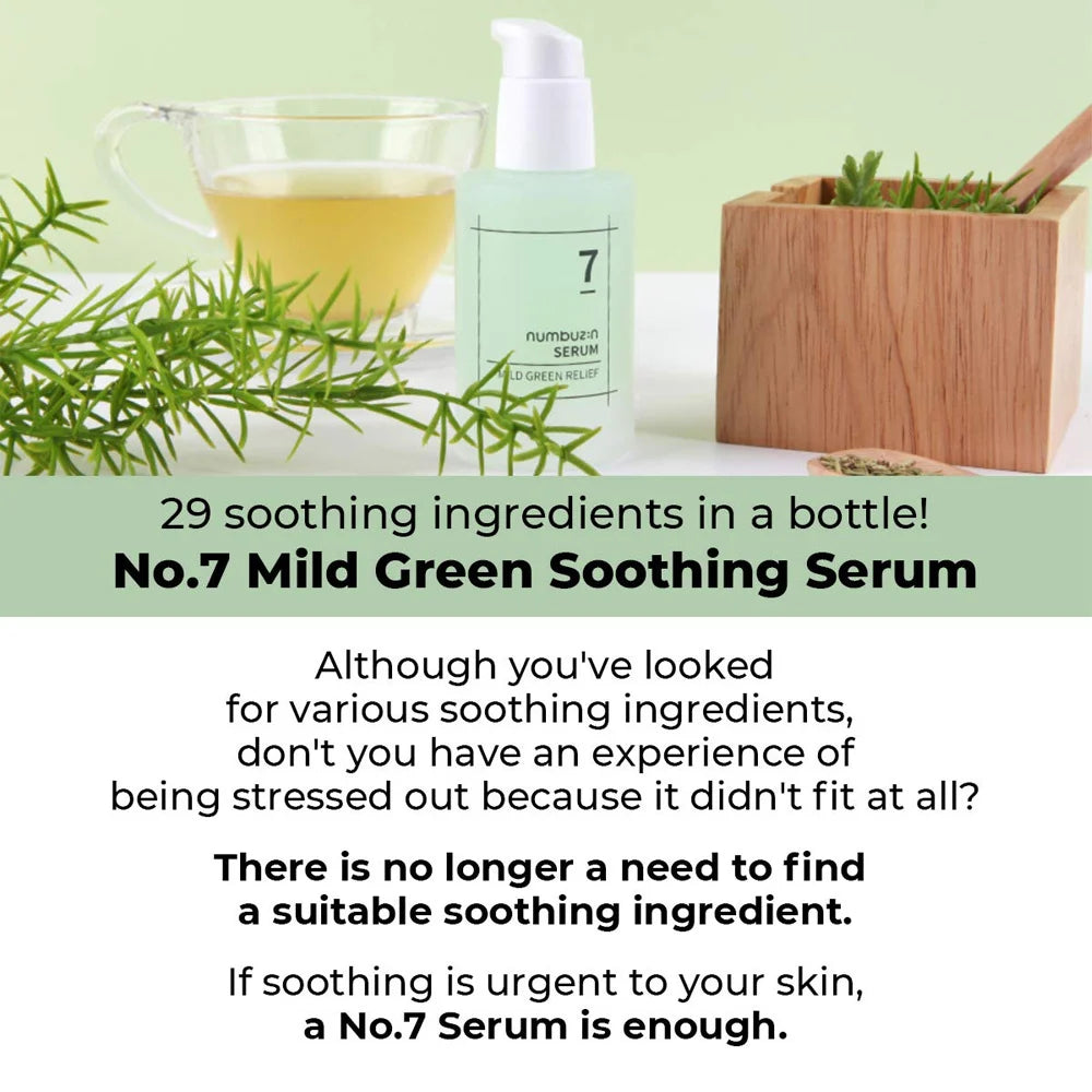 Numbuzin No.7 Mild Green Soothing Serum for stressed skin