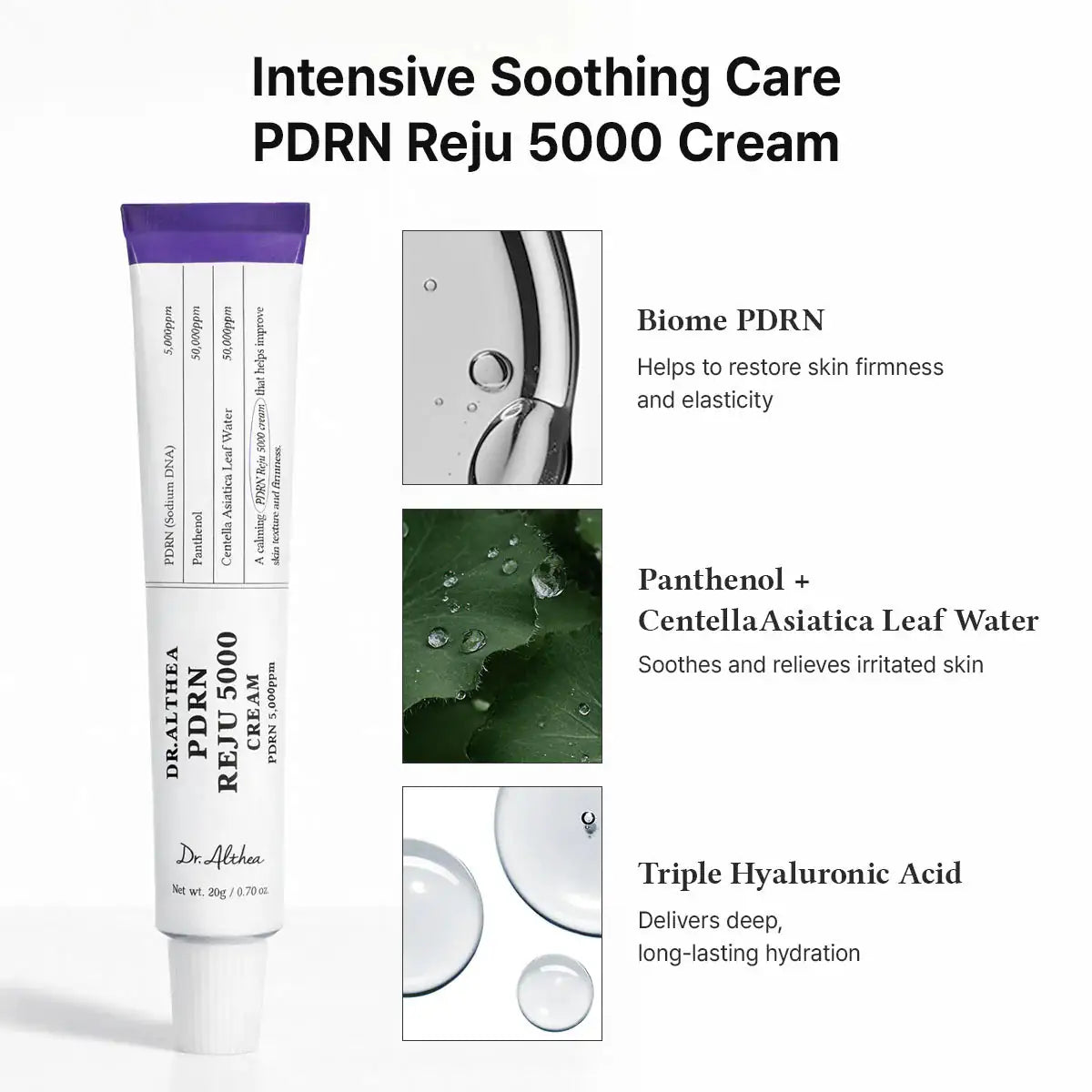 Dr.Althea PDRN Reju 5000 crème tube met productinfo op de zijkant