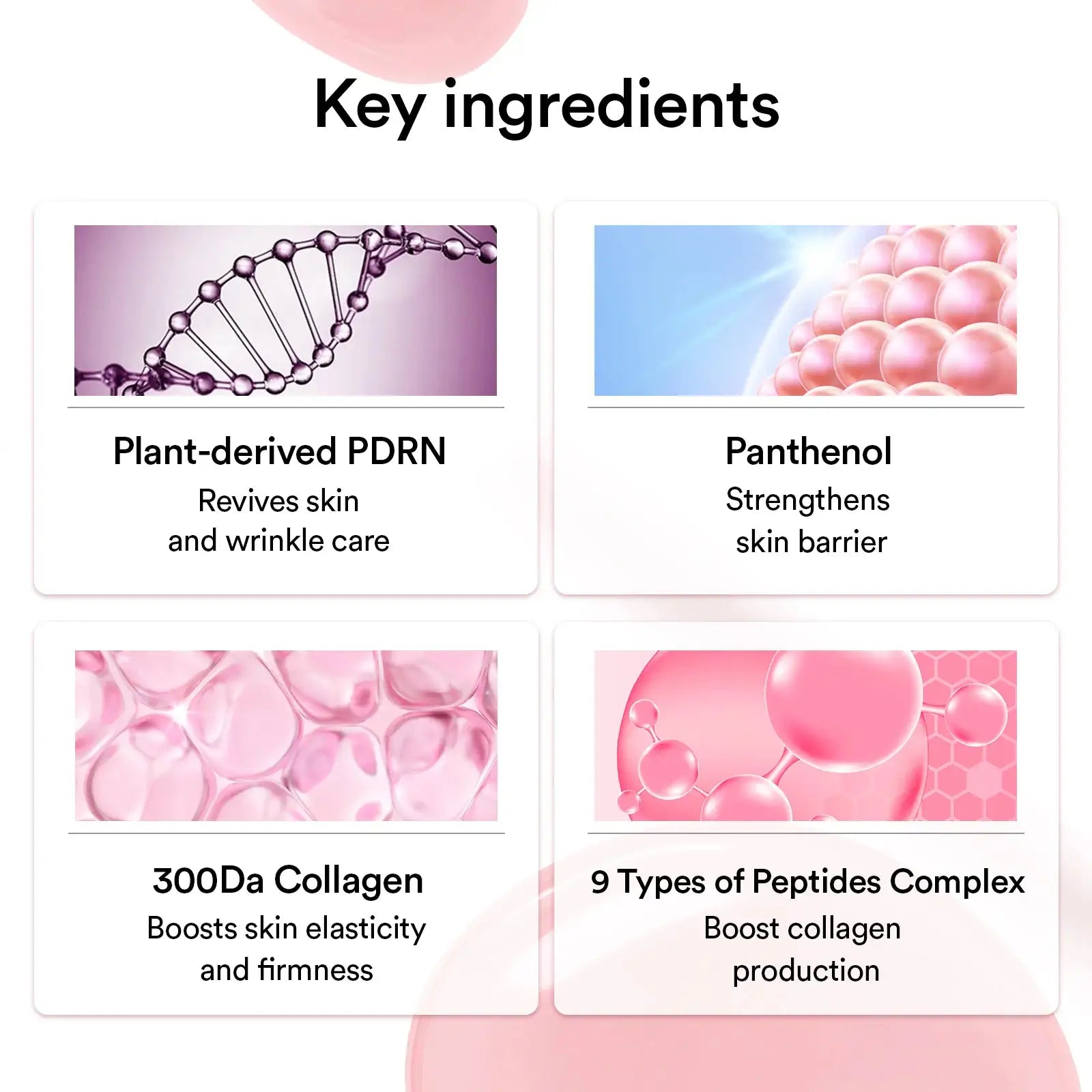 Abib PDRN collagen overnight mask Firming jelly Vakken met key ingrediënten voor Abib PDRN overnight mask: collageen en panthenol