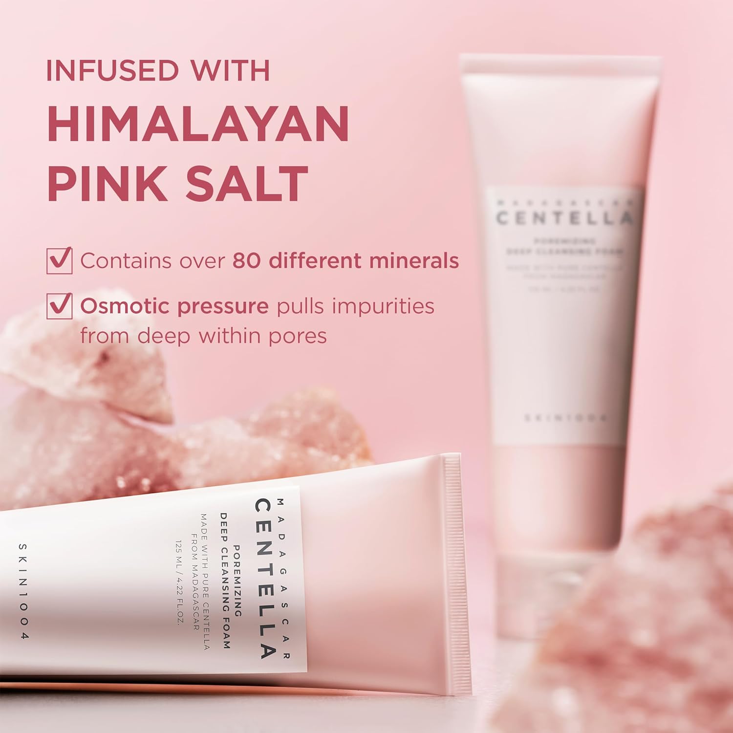Ingrediënten close-up: Madagascar Centella en Himalaya Roze Zout in SKIN1004 cleanser