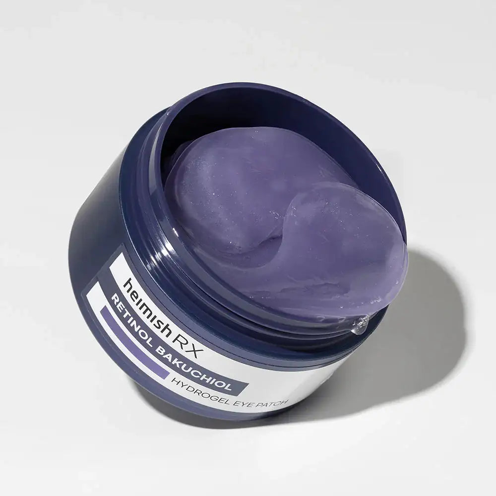 Open pot met lila hydrogel oogpatch-materiaal van HeimishRX