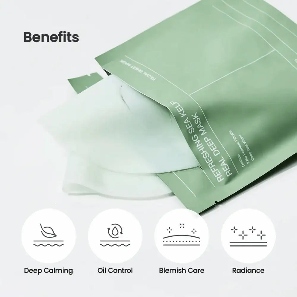 Gezichtsmasker sachet in lichtgroen met Biodance, meerdere verpakkingen
