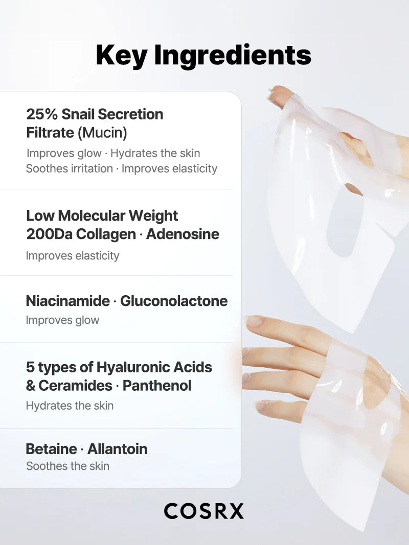 Advanced Snail Mucin Glass Glow Hydrogel Mask