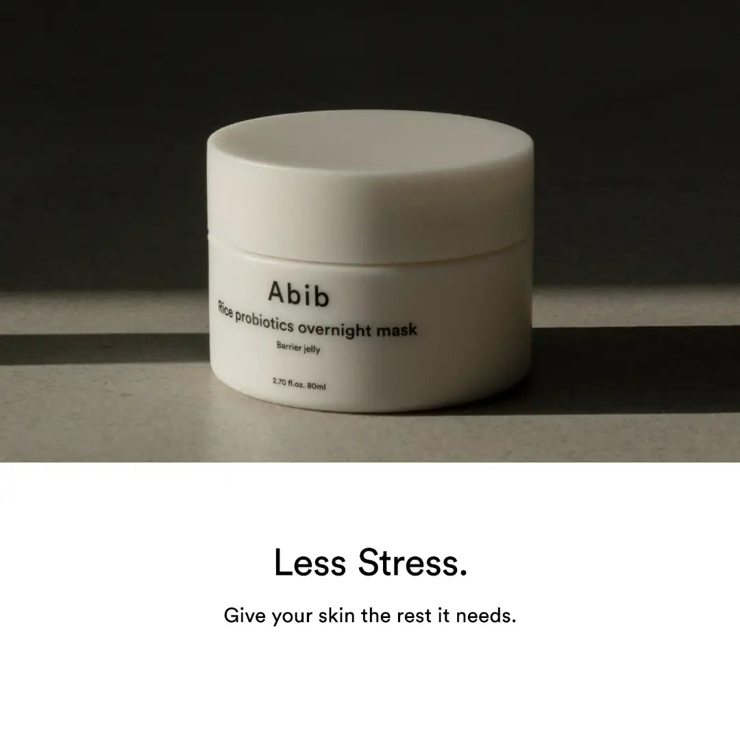 Abib Rice Probiotics Overnight Mask Barrier Jelly Abib rijstprobiotica overnight masker in pot, crème