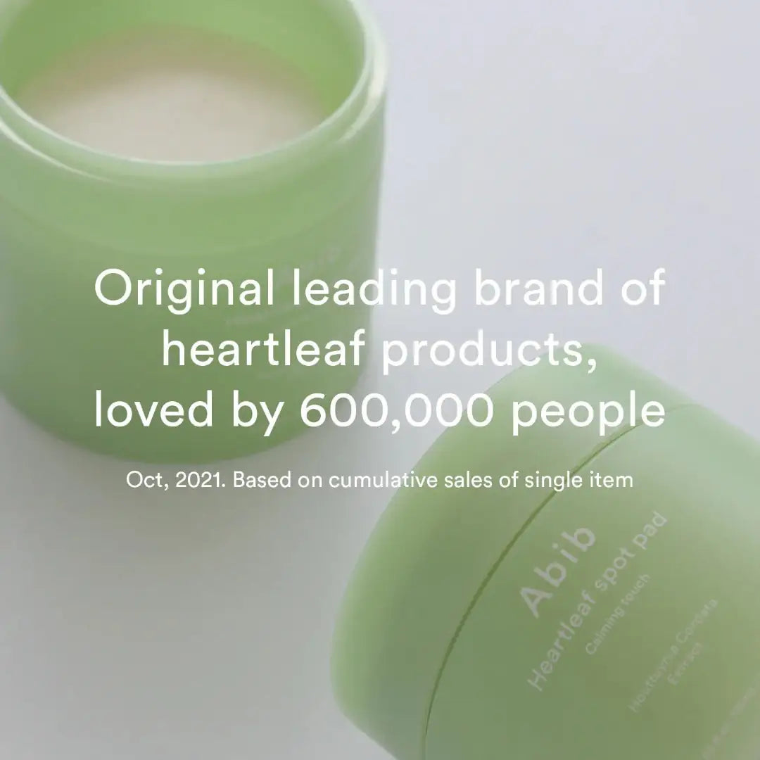 Abib Abib Heartleaf Spot Pad Calming Touch Groene Abib Heartleaf spot pad pot, close-up van etiket