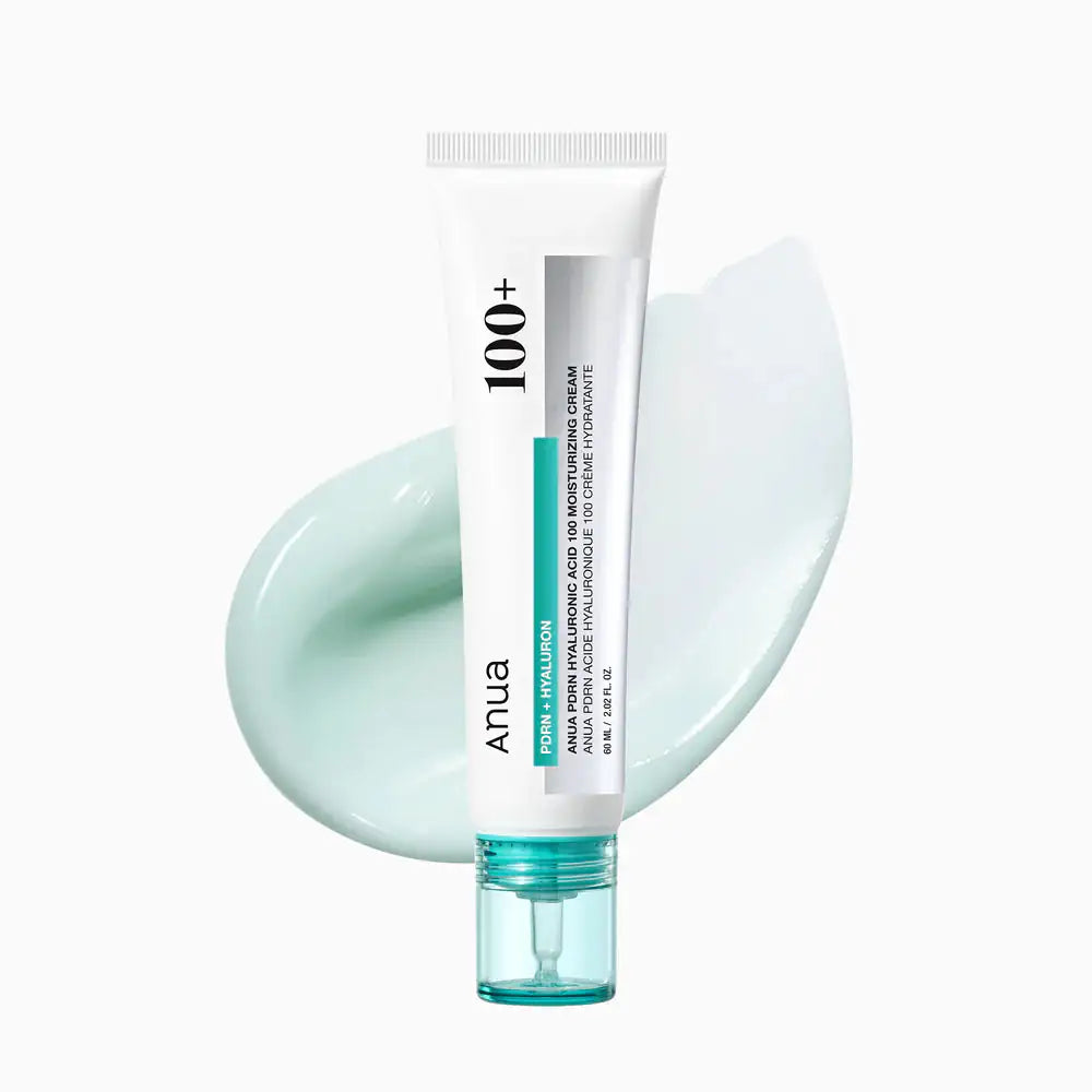 Anua ANUA PDRN Hyaluronic Acid 100 Moisturizing Cream ANUA hyaluronzuurcrème tube met witte verpakking en turquoise dop