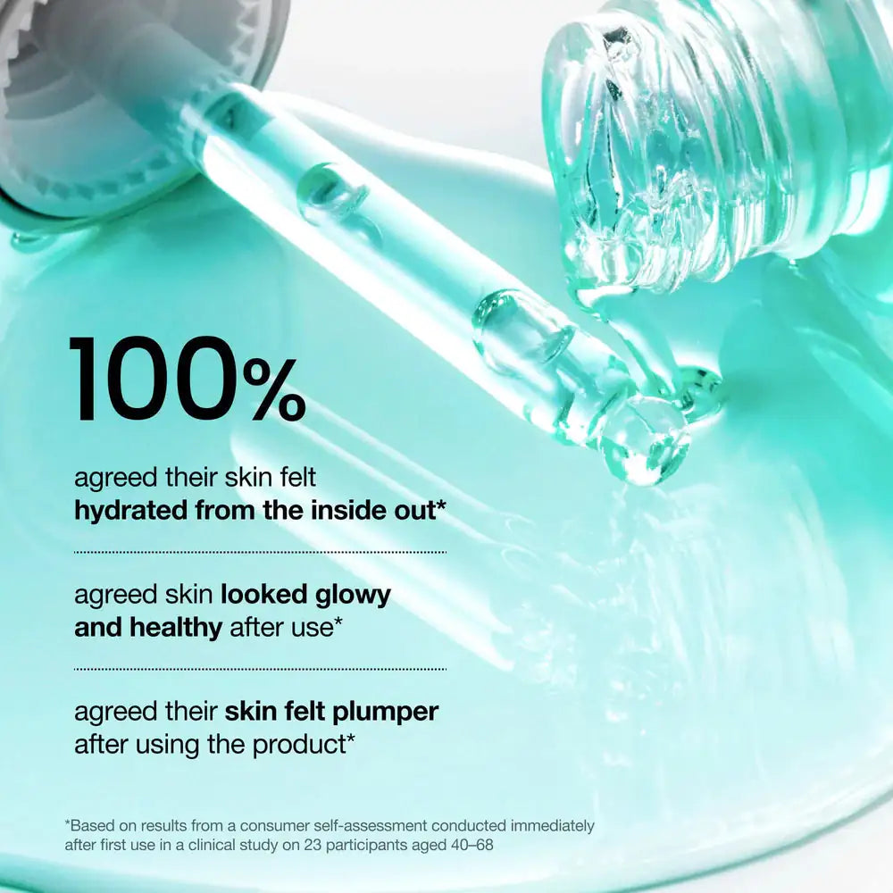 Anua PDRN Hyaluronic Acid Capsule 100 Serum Transparante pipetten met druppels serum, hyaluronzuur.