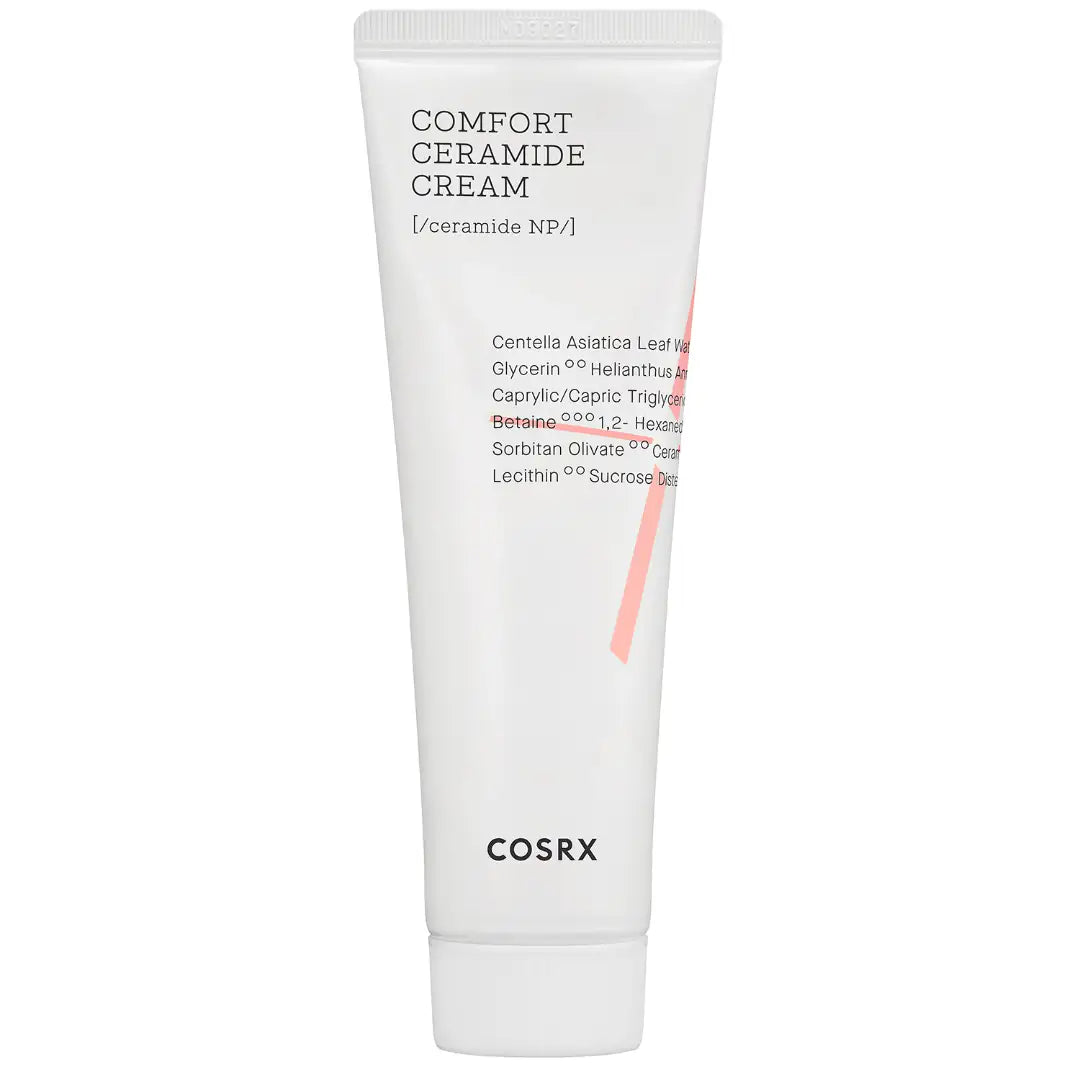 COSRX ceramidecrème in witte tube, met opdruk en oranje pijl