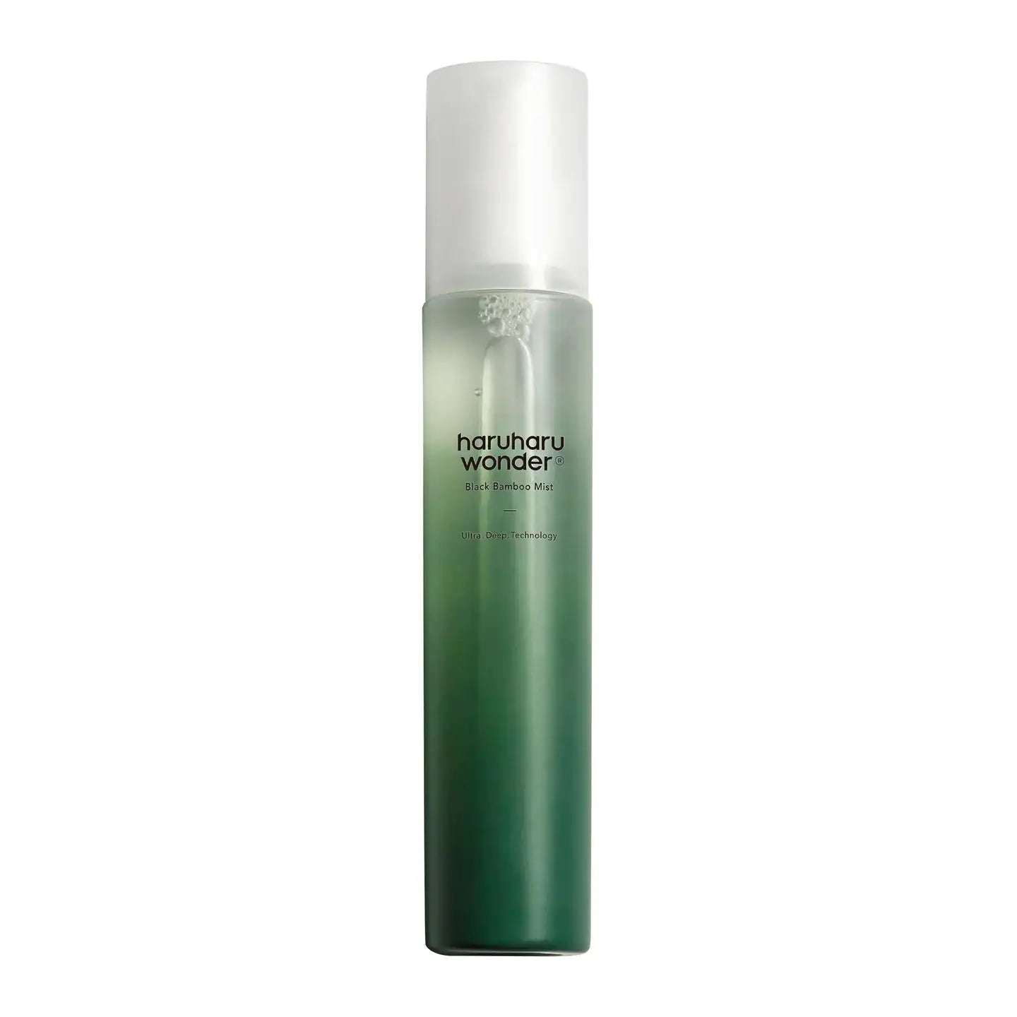 Haruharu WONDER Black Bamboo Mist Bamboemist flacon met groene behuizing en witte pompverstuiver