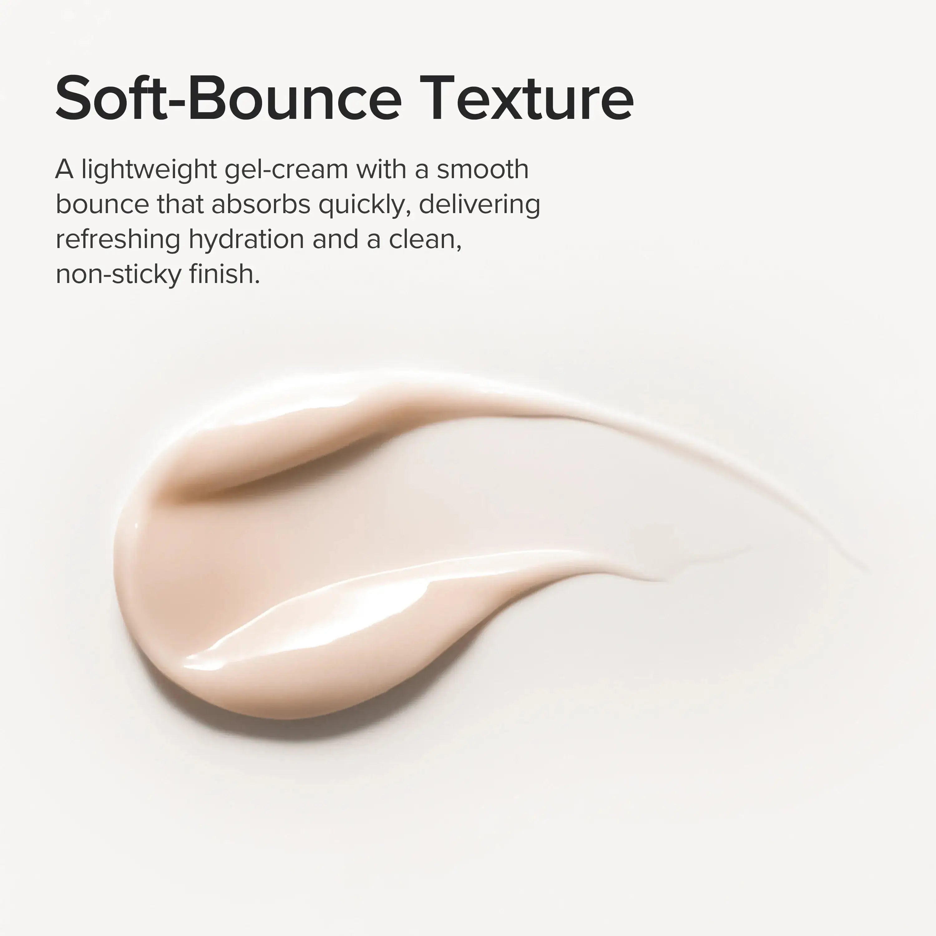 Gelcrème textuur: gladde, lichtbeige crèmeklodder