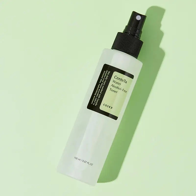 Alcoholvrije toner verstuiverfles, doorschijnend wit, zwarte pomp, 150 ml