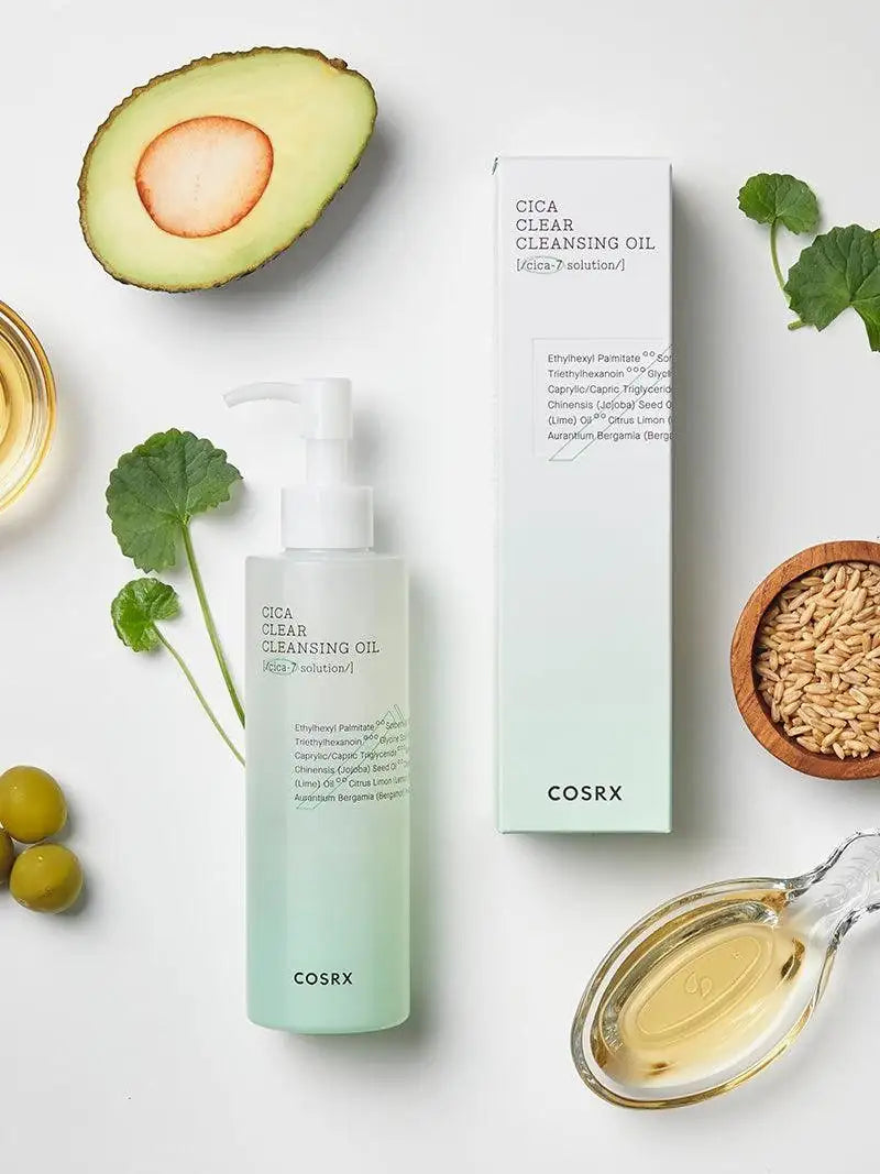 COSRX Cica Clear reinigingsolie flacon en kartonnen doos