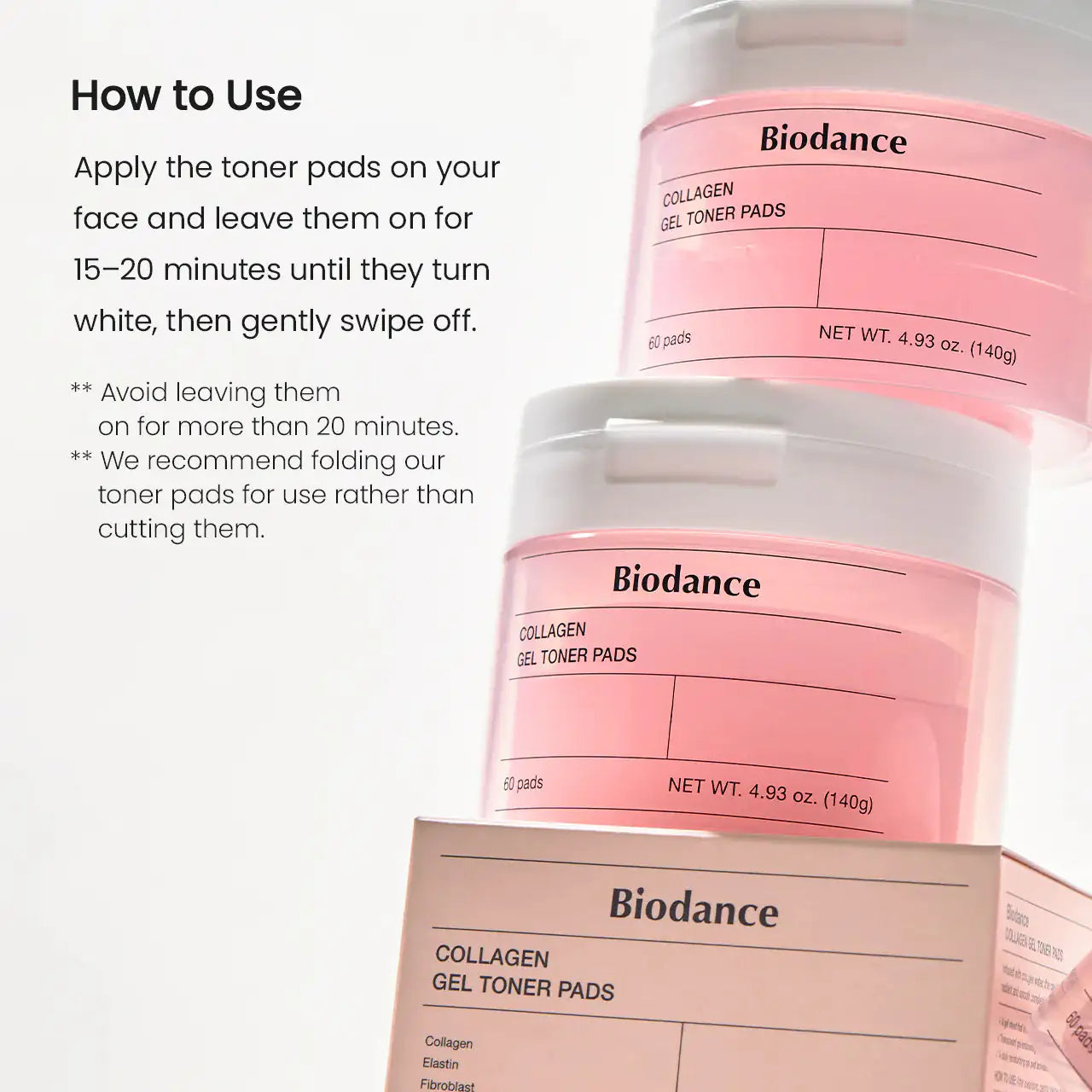 Collageen gel- toner pads pot en doosje, beide met Biodance-etiket.