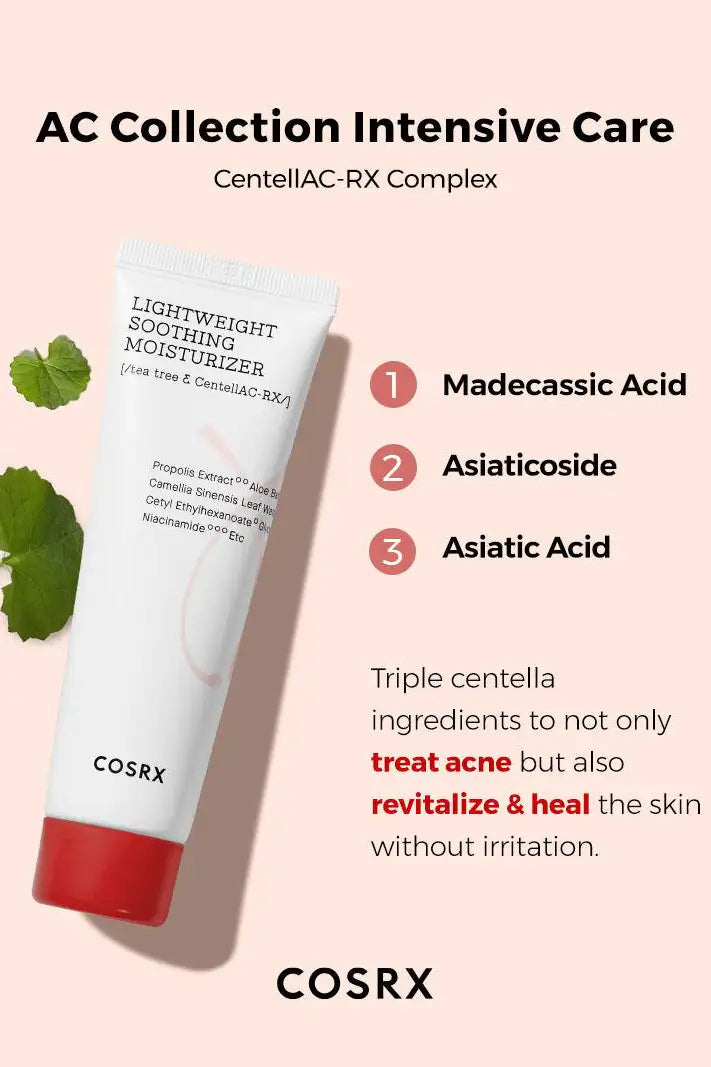 COSRX AC Collection intensive care moisturizer in witte tube met rode dop