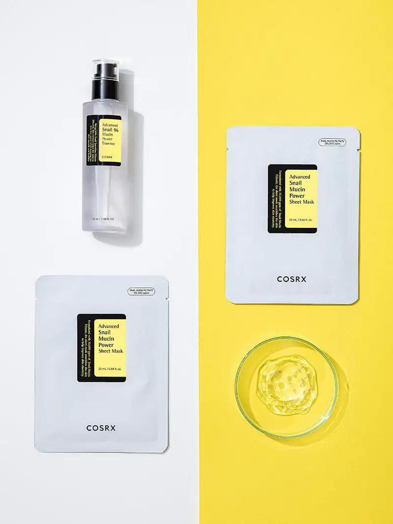 Set: slakkenmucine sheetmasker en serumfles, COSRX