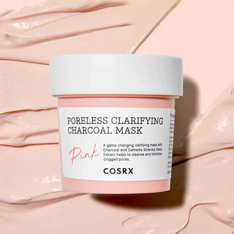 Cosrx-koolstofmasker potje op roze crème