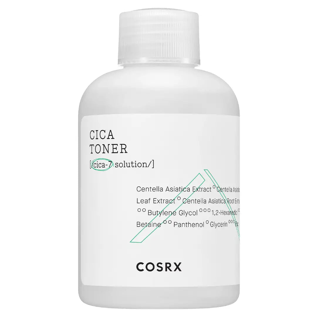Cica-toner fles met schroefdop en COSRX-etiket, witte fles
