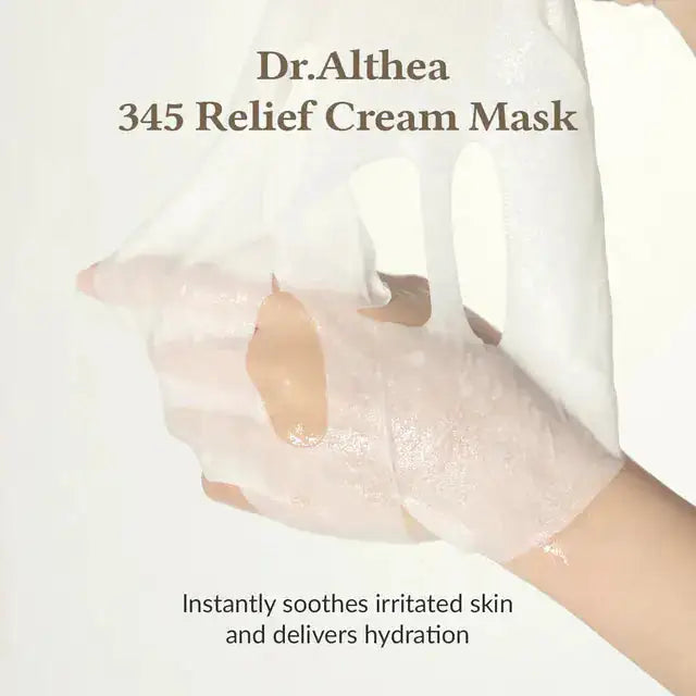 Dr.Althea 345 Relief-crème mask met aangebrachte crèmekleurige laag op de huid