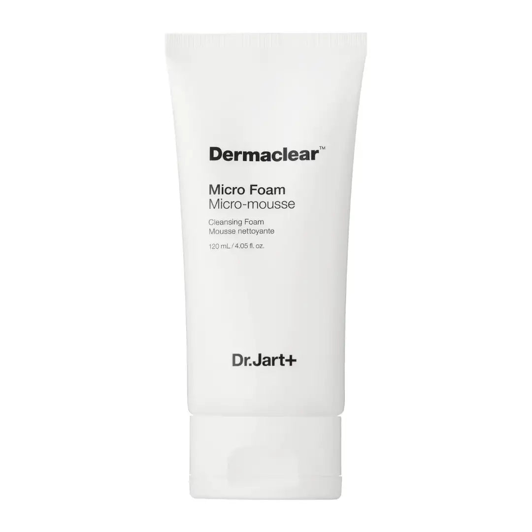 Dr. Jart+ Dermaclear Micro Foam Cleanser Gezichtsreinigingsschuim in witte tube, Dermaclear Micro Foam en Dr.Jart+