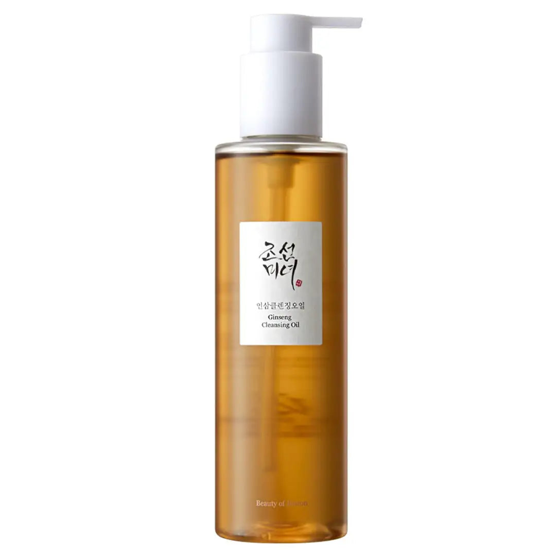 Ginseng reinigingsolie met pomp, amber glazen fles